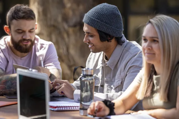 Small team working outside