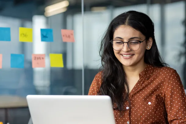 Female at computer